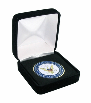 BLACK BOX HOLDS 1-3/4 INCH COIN