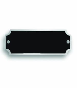 2-1/2 X 7/8 Inch Black Matte Silk Screened Plate in Silver