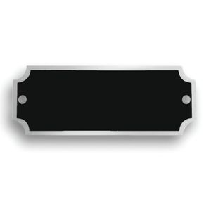 BLACK MATTE SILK SCREENED SILVER ALUMINUM PLATE