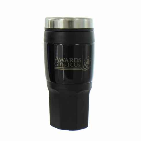 BLACK TRAVEL MUG SCREW ON TOP 16OZ