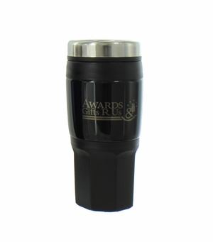 BLACK TRAVEL MUG SCREW ON TOP 16OZ