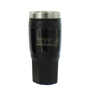 BLACK TRAVEL MUG SCREW ON TOP 16OZ