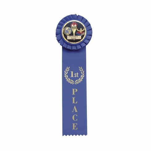 BLUE RIBBON, ROSETTE 1ST PLACE 2 INCH  MYLAR