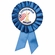 BLUE ROSETTE AWARD RIBBON WITH 2 INCH CITIZEN AWARD MYLAR INSERT