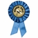 BLUE ROSETTE AWARD RIBBON WITH 2 INCH HONOR ROLL MYLAR INSERT