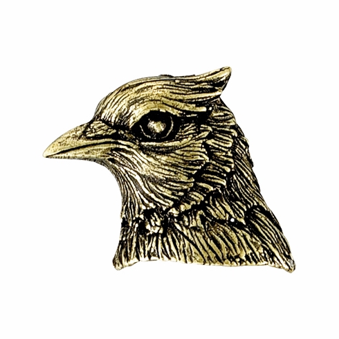 7/8 Inch in Height BlueJay Mascot Pin in Antique Brass