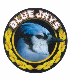 2 Inch in Diameter Round 'Blue Jays' Sports Insert in Gold and Mylar