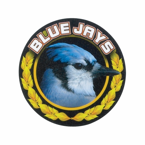 2 Inch in Diameter Round 'Blue Jays' Sports Insert in Gold and Mylar