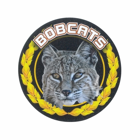 2 Inch in Diameter Round Gold and Mylar 'Bobcats' Sports Insert