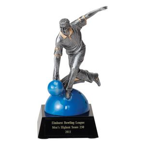 BOWLER, MALE, 7 INCH FIGURE TROPHY