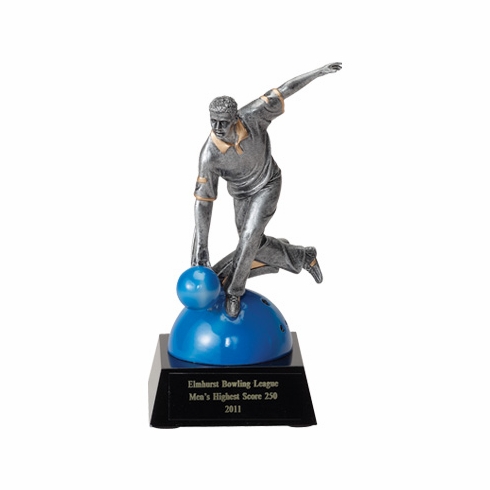 BOWLER MALE FIGURE TROPHY - NO PLATE