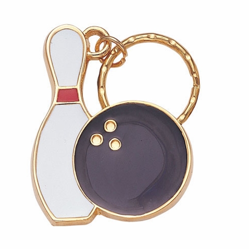 BOWLING ENAMELED KEYRING, BAGGED