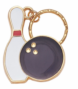 BOWLING ENAMELED KEYRING, BAGGED