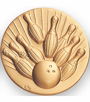 2-Inch in Diameter Round Metal Bowling Themed Stamped Insert in Multiple Colors