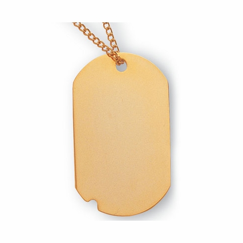 BRASS GOLD POLISHED DOG TAG