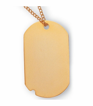 BRASS GOLD POLISHED DOG TAG