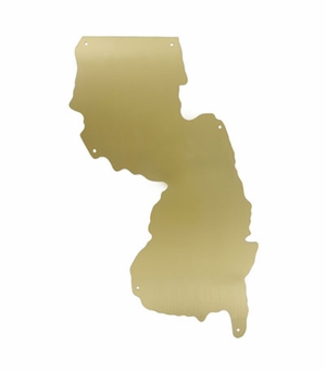 BRASS PLATE SHAPE OF NEW JERSEY