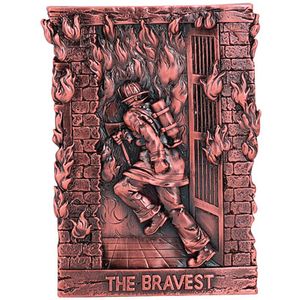 BRONZE BRAVEST PLAQUE MOUNT, 4-1/4 X5-3/4
