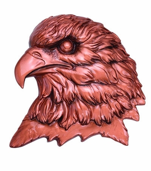 BRONZE EAGLE HEAD PLAQUE MOUNT, 4-1/2X4-1/2