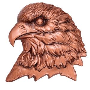 BRONZE EAGLE HEAD PLAQUE MOUNT, 4-1/2X4-1/2