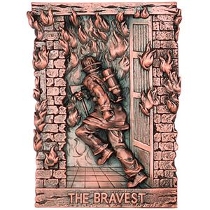 BRONZE FIREMAN PLAQUE MOUNT, 5-3/4X8-1/4