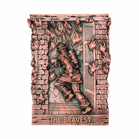 BRONZE FIREMAN PLAQUE MOUNT, 5-3/4X8-1/4
