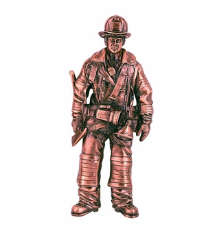 BRONZE FIREMAN PLAQUE MOUNT, 7-1/2