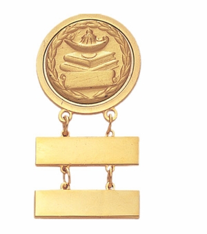 7/8 Inch Brooch with Two Bars in Gold