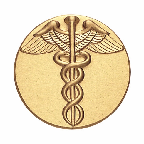 2-Inch in Diameter Round Metal Medical Themed Stamped Insert in Gold