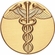 2-Inch in Diameter Round Metal Medical Themed Stamped Insert in Gold