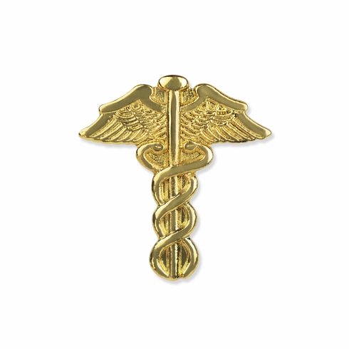 CADUCEUS GOLD PLATED PIN 5/8
