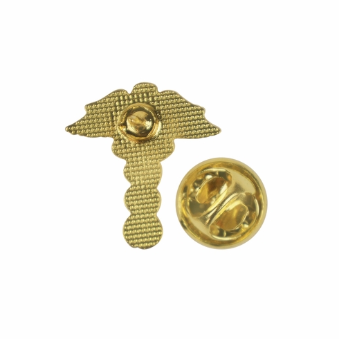 CADUCEUS GOLD PLATED PIN 5/8
