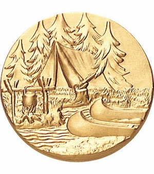 2 Inch Camping Stamped Medallion Insert