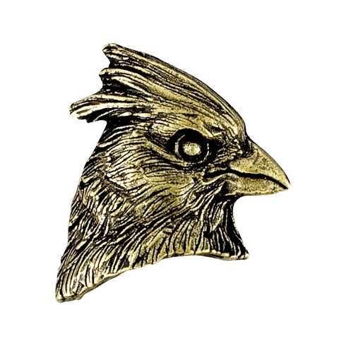 Cardinal Mascot Antique Brass Pin