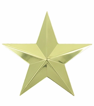 CAST 3D GOLD STAR PLAQUE MOUNT, 3-1/4 INCHES