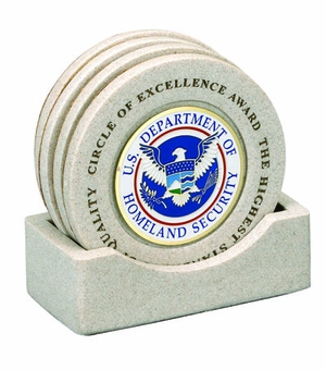 CAST STONE COASTERS WITH HOLDS 2 INCH INSERT