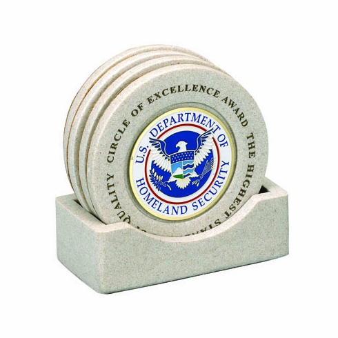 CAST STONE COASTERS WITH PLAIN CENTERS