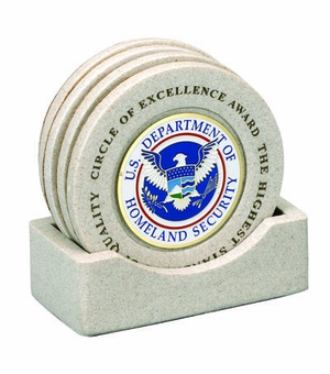 CAST STONE COASTERS WITH PLAIN CENTERS