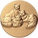 2-Inch in Diameter Round Metal Cats Themed Stamped Insert in Gold