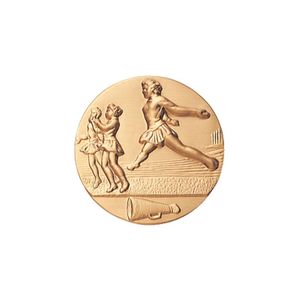 1-Inch in Diameter Round Metal Cheerleading Medallion Insert in Multiple Colors