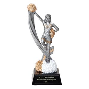 CHEERLEADER, FEMALE, 8 1/2 INCH FIGURE TROPHY