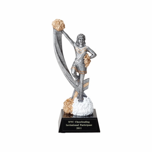 CHEERLEADER FIGURE TROPHY - NO PLATE