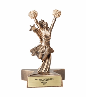 CHEERLEADER RESIN TROPHY - NO PLATE