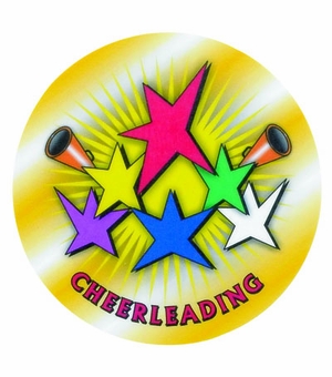 2 Inch in Diameter Round Cheerleading Insert with Mylar Detailing