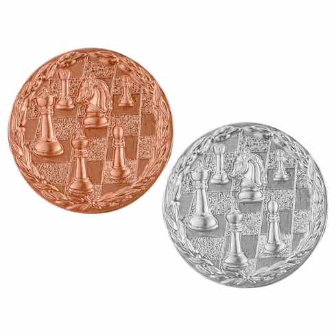 2-Inch in Diameter Round Stamped Metal Chess Insert in Multiple Colors