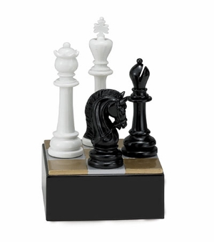 CHESS BOARD WITH FIGURES TROPHY WITHOUT PLATE