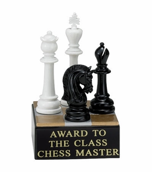 CHESS SCHOLASTIC TROPHY, 5-3/4 INCHES