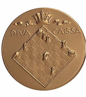 2-Inch in Diameter Round Metal Chess Themed Stamped Insert in Gold
