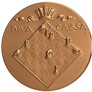 2-Inch in Diameter Round Metal Chess Themed Stamped Insert in Gold