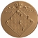 2-Inch in Diameter Round Metal Chess Themed Stamped Insert in Gold